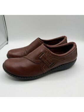 Clarks Ashland Blush Loafers Womens Size 8.5M Brown Leather Comfort Casual Shoe